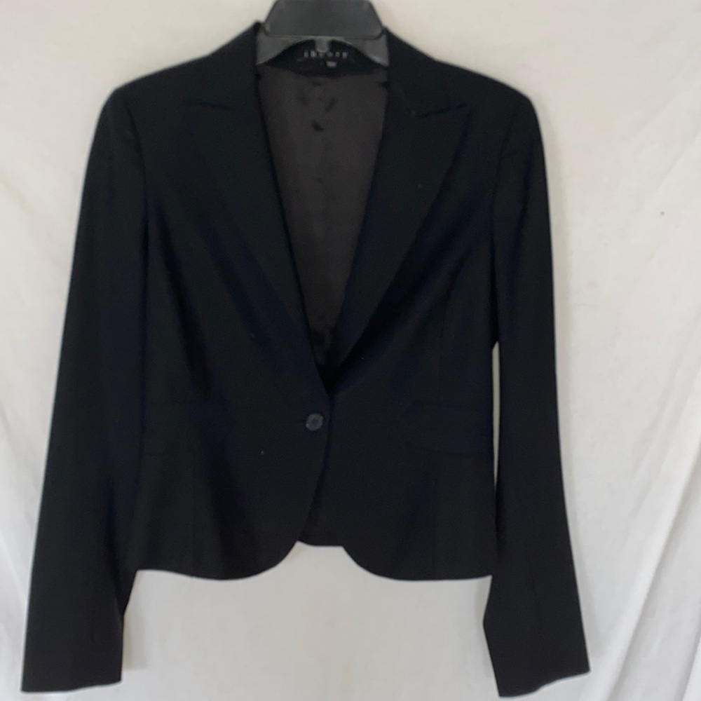 Theory Black Wool Cropped Blazer